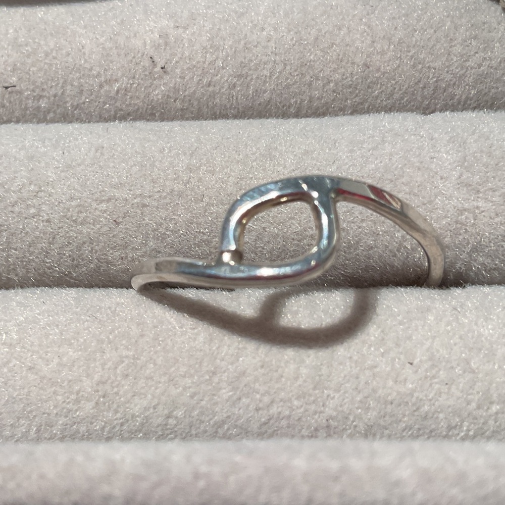 Sterling Silver Handcrafted Rustic Wave Ring - image 1